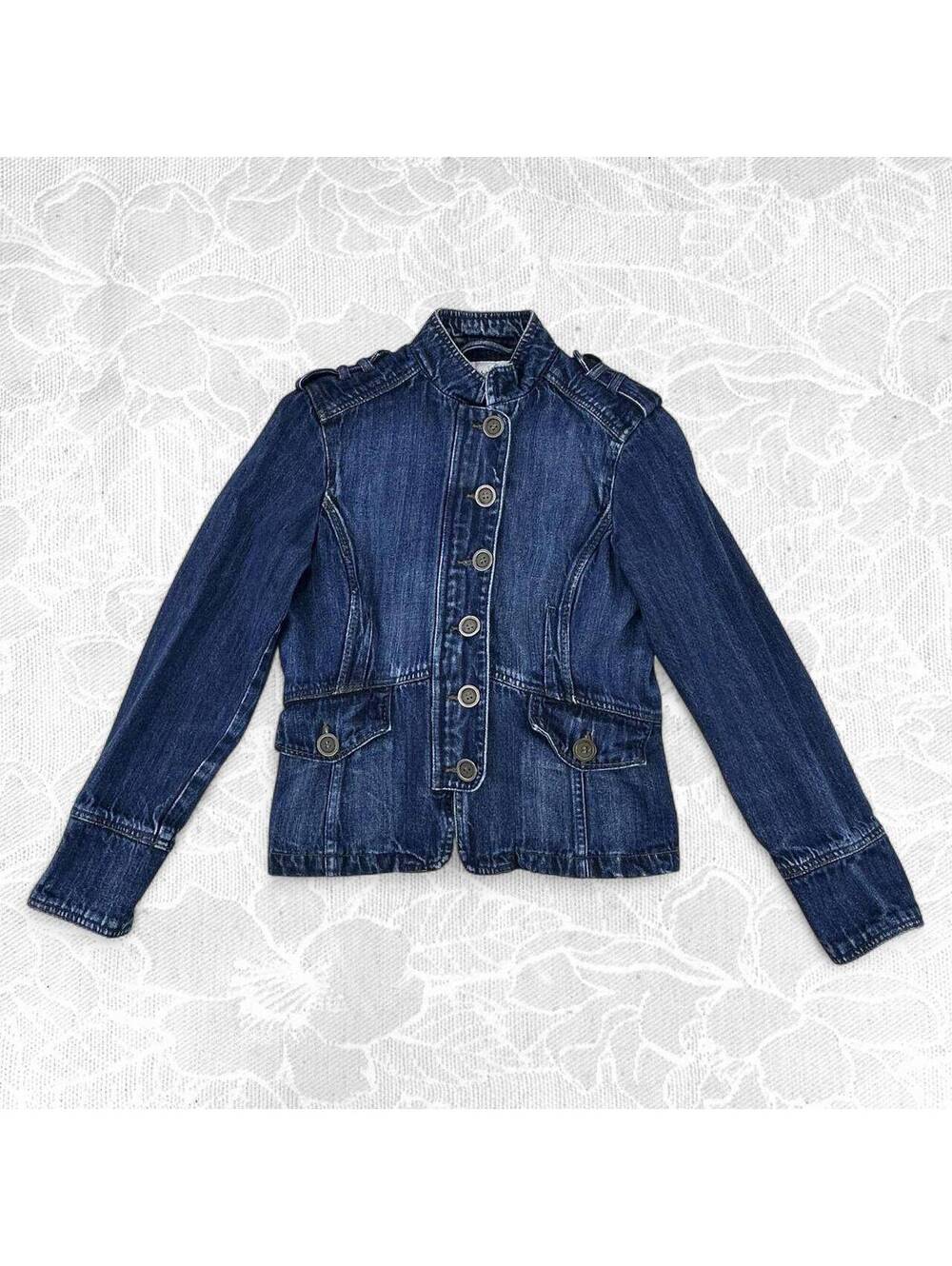Clothing For Women Dark Blue Denim Button-Up Jacket - Small